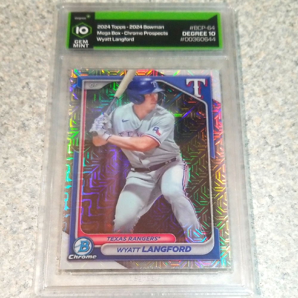 2024 Bowman Chrome Mojo Refractor Wyatt Langford Gem Mint 10.
